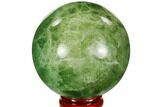 Polished Green Fluorite Sphere - Madagascar #106283-1